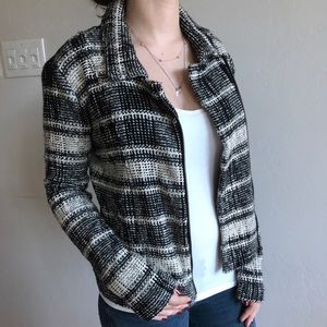 Black and White Striped Jacket Lucky Brand